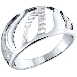 Кольцо из серебра с алмазной гранью 94010543