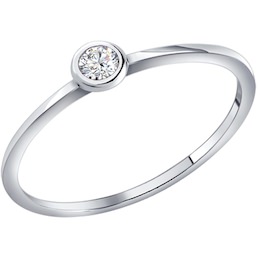 Помолвочное кольцо из серебра c фианитом 94010630