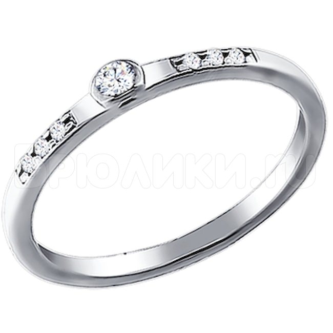 Помолвочное кольцо из серебра с фианитами 94010698