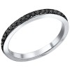 Серебряное кольцо с чёрными фианитами 94010700
