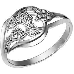 Кольцо из серебра с фианитами 94011006