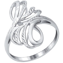 Кольцо из серебра с алмазной гранью 94011200