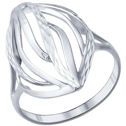 Кольцо из серебра с алмазной гранью 94011224