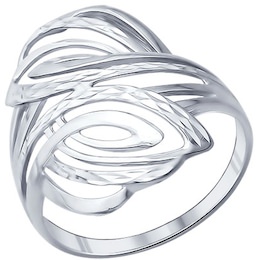 Кольцо из серебра с алмазной гранью 94011226