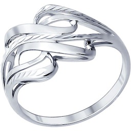 Кольцо из серебра с алмазной гранью 94011227