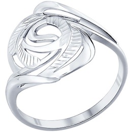 Кольцо из серебра с алмазной гранью 94011228
