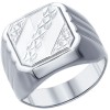 Печатка из серебра с алмазной гранью 94011233