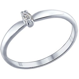 Помолвочное кольцо из серебра с фианитом 94011261