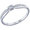 Помолвочное кольцо из серебра с фианитами 94011265