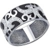 Кольцо из серебра с эмалью с фианитами 94011342