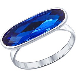 Кольцо из серебра с синим кристаллом swarovski 94011357