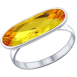 Кольцо из серебра с жёлтым кристаллом swarovski 94011360