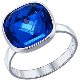 Кольцо из серебра с синим кристаллом swarovski 94011361