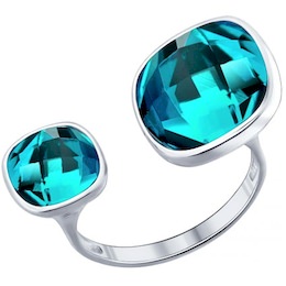 Разъёмное кольцо с кристаллами swarovski 94011367