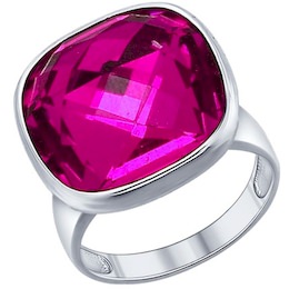 Кольцо из серебра с розовым камнем 94011370