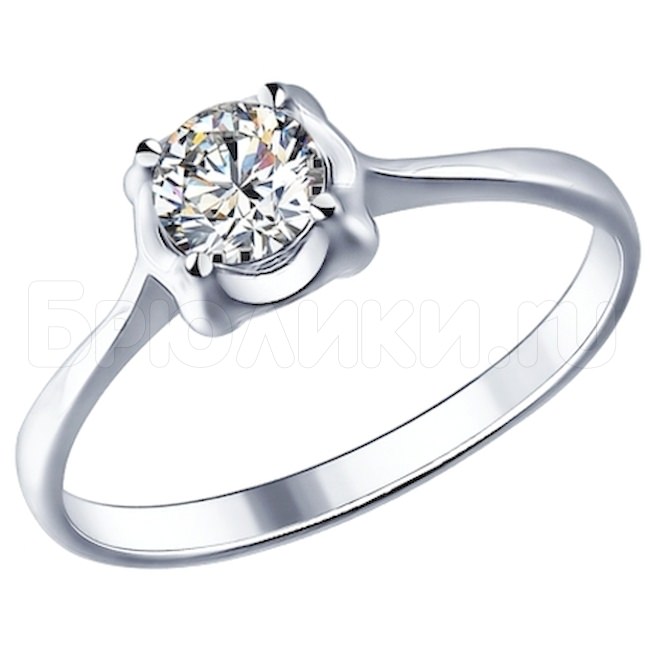 Помолвочное кольцо из серебра с фианитом 94011534