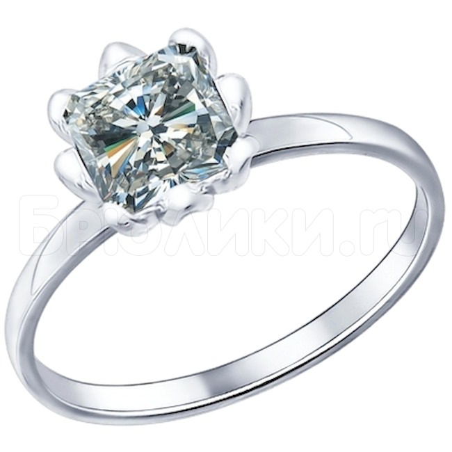 Помолвочное кольцо из серебра с фианитом 94011568