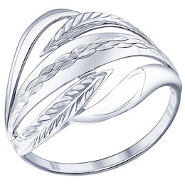 Кольцо из серебра с алмазной гранью 94011576