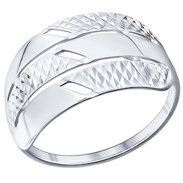 Кольцо из серебра с алмазной гранью 94011577
