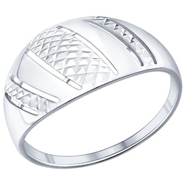 Кольцо из серебра с алмазной гранью 94011588
