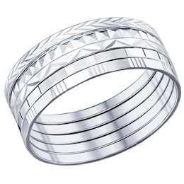 Кольцо наборное из серебра с алмазной гранью 94011591