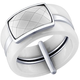 Кольцо из серебра с керамической вставкой 94011598