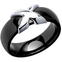 Кольцо из серебра с керамической вставкой 94011659