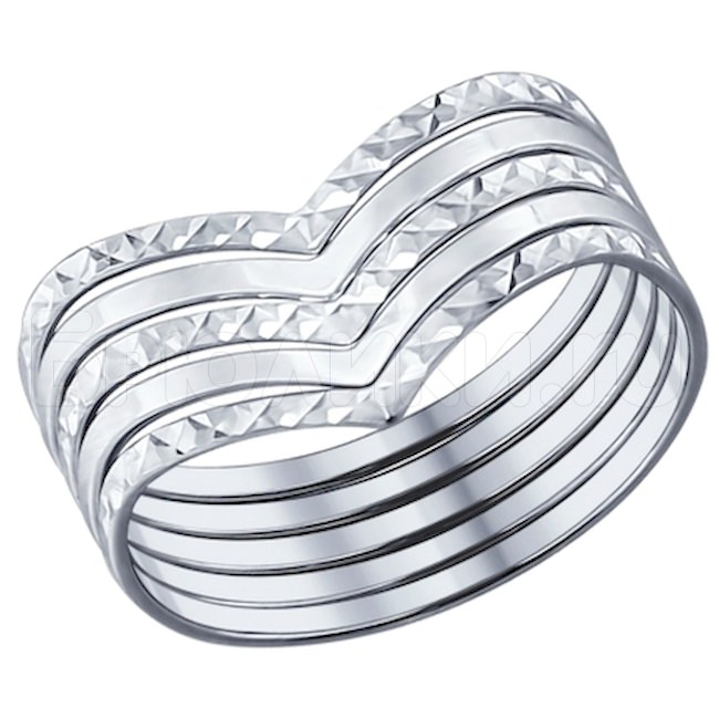Кольцо наборное из серебра с алмазной гранью 94011700
