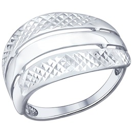 Кольцо из серебра с алмазной гранью 94011703
