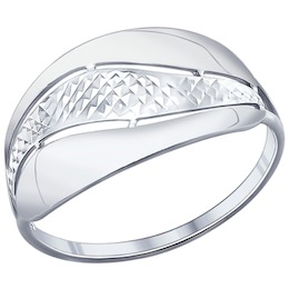 Кольцо из серебра с алмазной гранью 94011704