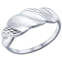 Кольцо из серебра с алмазной гранью 94011720