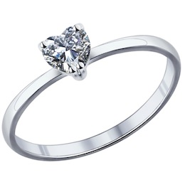 Помолвочное кольцо из серебра с фианитом 94011721