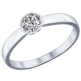 Помолвочное кольцо из серебра с фианитом 94011749