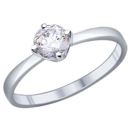 Помолвочное кольцо из серебра с фианитом 94011811
