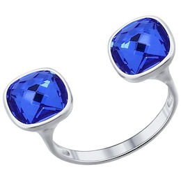 Кольцо из серебра с синим кристаллом Swarovski 94011872
