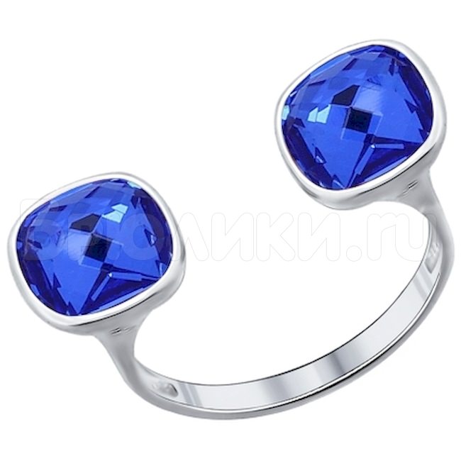 Кольцо из серебра с синим кристаллом Swarovski 94011872