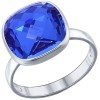 Кольцо из серебра с синим кристаллом swarovski 94011875