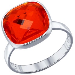 Кольцо из серебра с оранжевым кристаллом swarovski 94011876