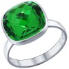 Кольцо из серебра с зелёным кристаллом swarovski 94011877