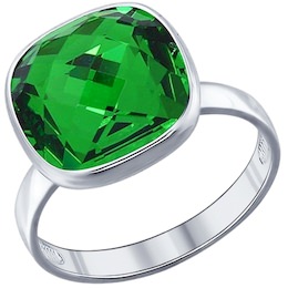 Кольцо из серебра с зелёным кристаллом swarovski 94011877