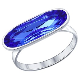 Кольцо из серебра с синим кристаллом swarovski 94011881