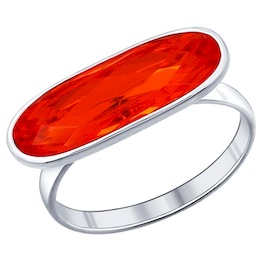 Кольцо из серебра с оранжевым кристаллом Swarovski 94011882