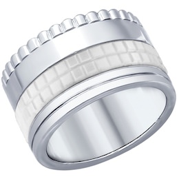 Кольцо из серебра с керамической вставкой 94011924