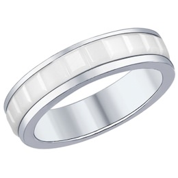 Кольцо из серебра с керамической вставкой 94011926