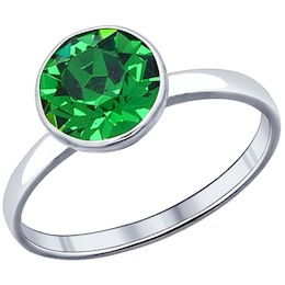 Кольцо из серебра с зелёным кристаллом Swarovski 94011941