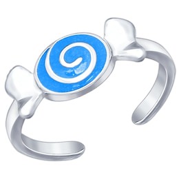 Кольцо из серебра с эмалью 94012039