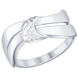 Кольцо из серебра с алмазной гранью 94012045