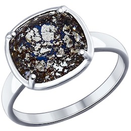 Кольцо из серебра с чёрным кристаллом Swarovski 94012056