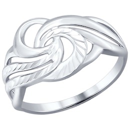 Кольцо из серебра с алмазной гранью 94012084