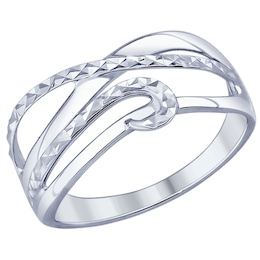 Кольцо из серебра с алмазной гранью 94012096